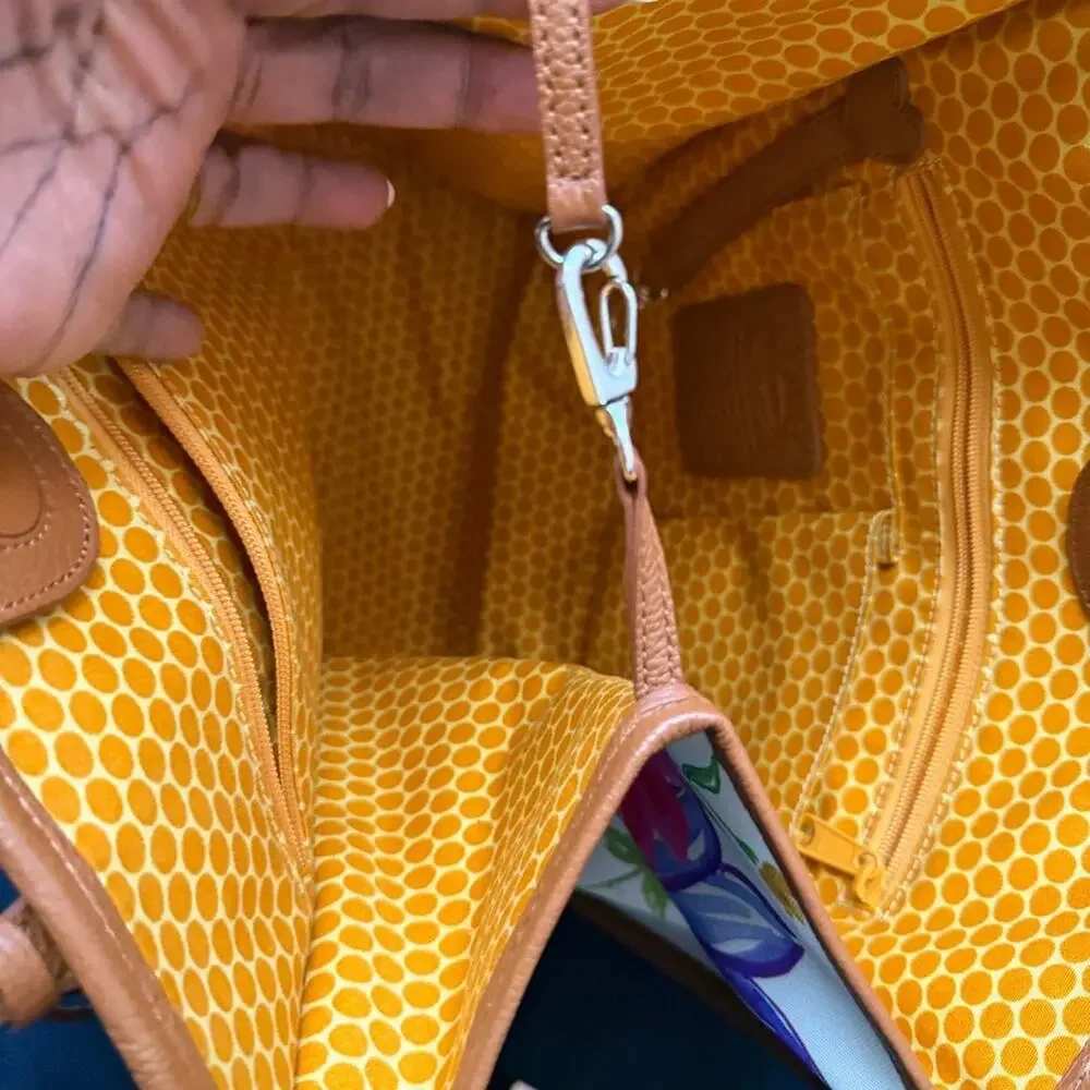 BRIGHTON Large Purse/Tote bag Floral Violet Suncatcher w/ keychain - Picture 10 of 11